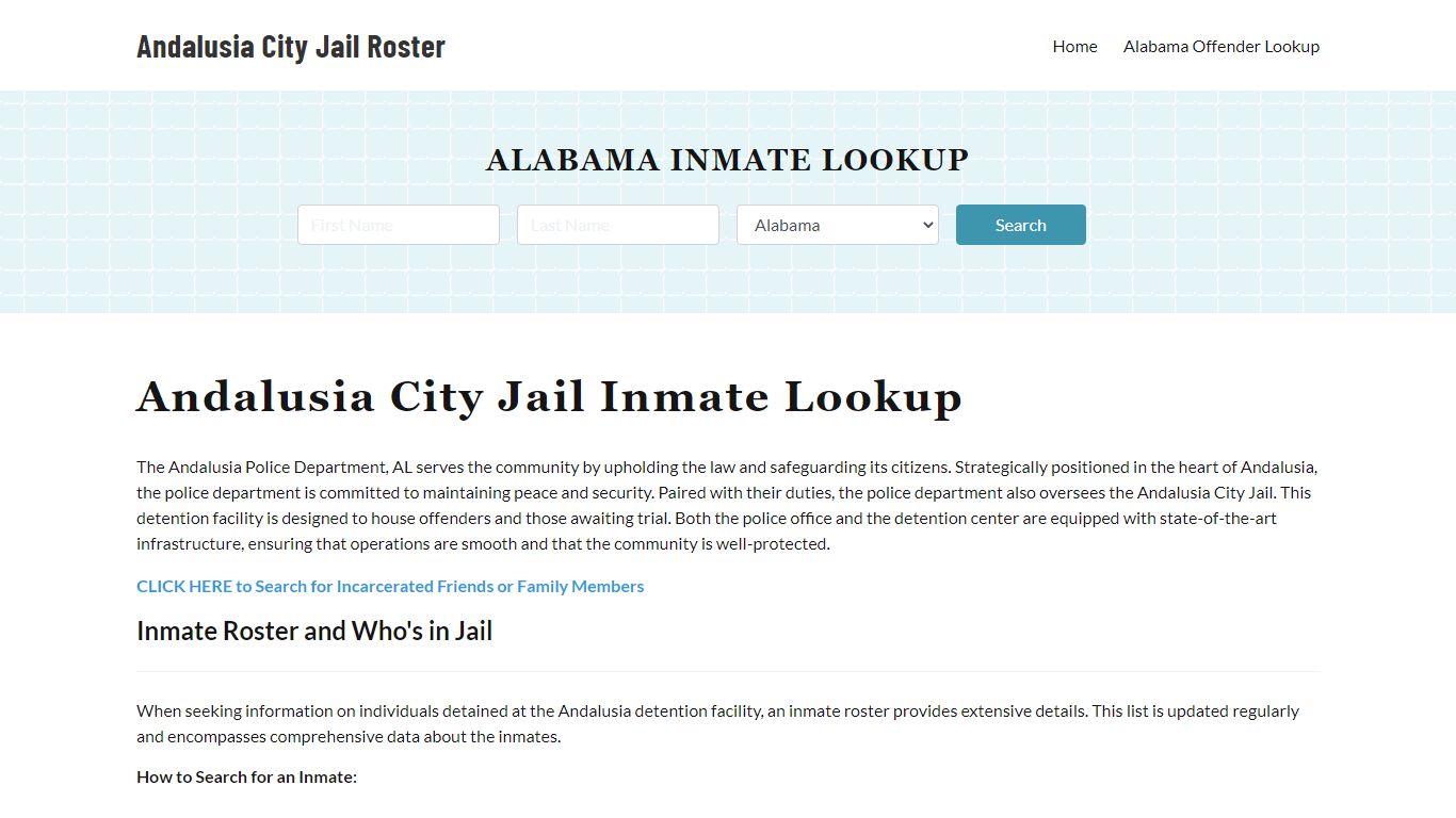 Andalusia Police Department & City Jail, AL Inmate Roster, Arrests ...